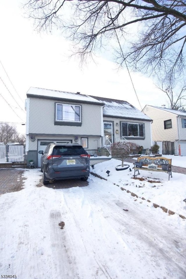 tri-level home with a garage