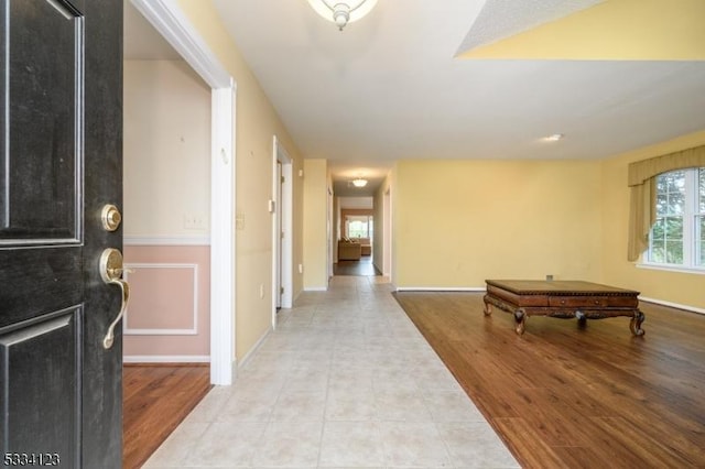 entrance foyer with light hardwood / wood-style flooring