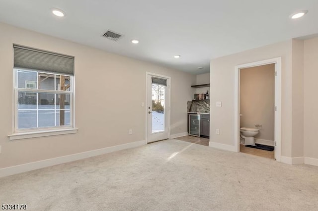 interior space with light colored carpet