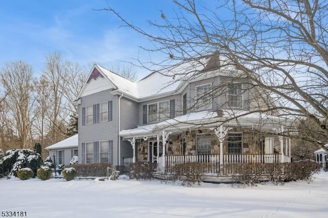 view of front of home featuring covered porch