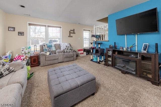 view of carpeted living room