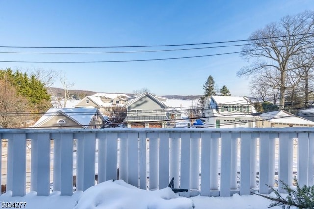 view of snow covered pool