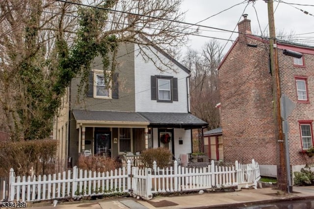 view of front of property with a porch