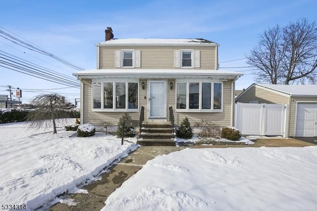 front of property featuring a garage