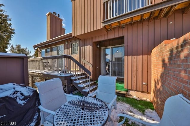 view of patio with a wooden deck