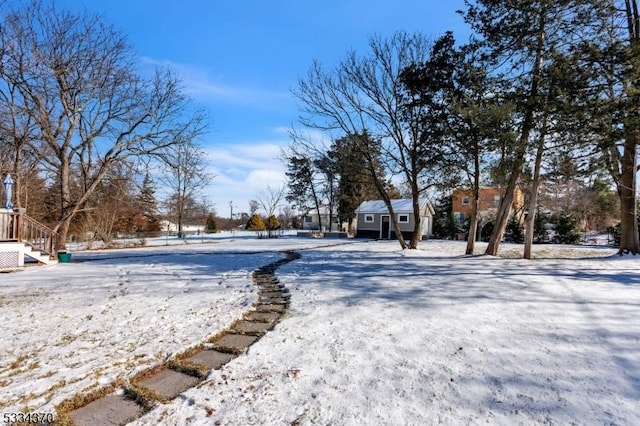 view of snowy yard