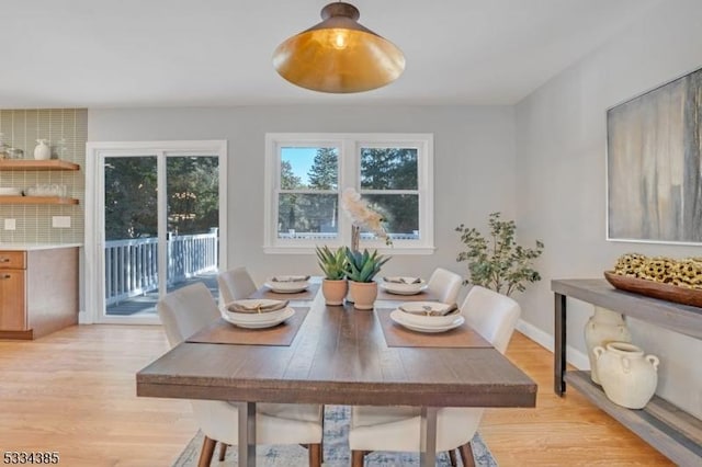 dining room featuring light wood-type flooring