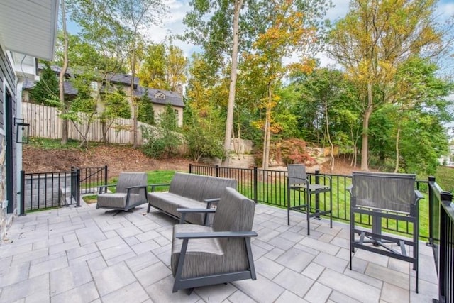 view of patio with an outdoor hangout area