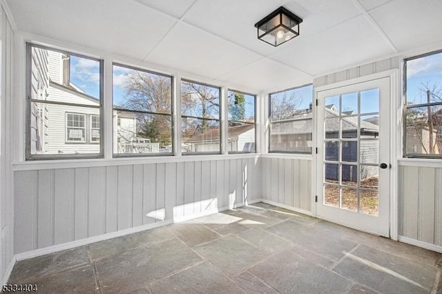 view of unfurnished sunroom