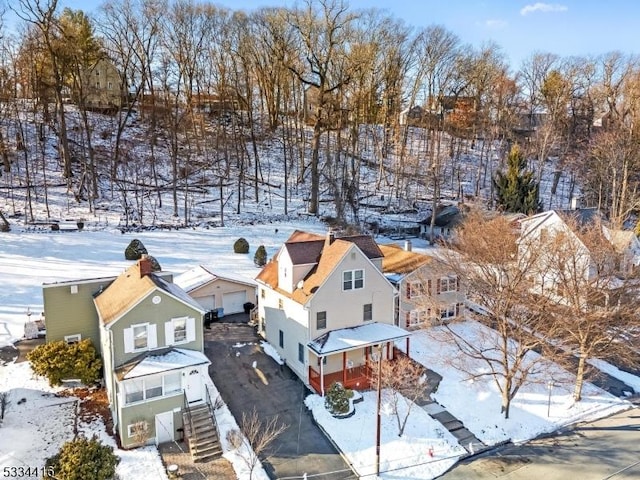 view of snowy aerial view