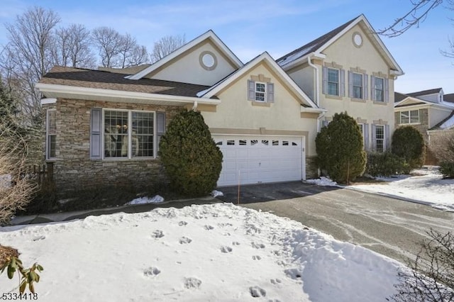 view of front of house with a garage