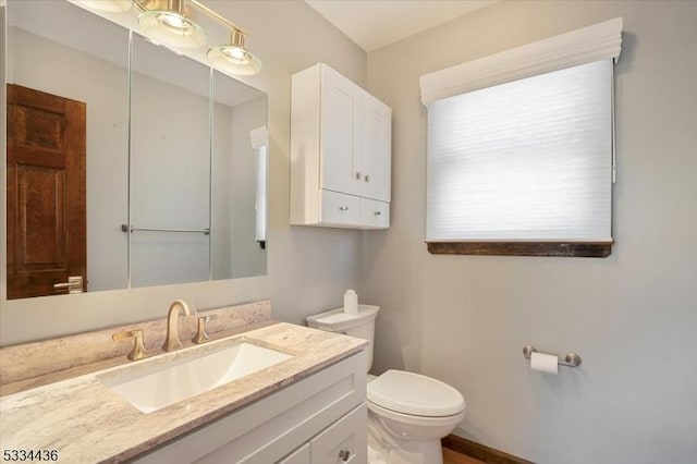 bathroom with toilet and vanity