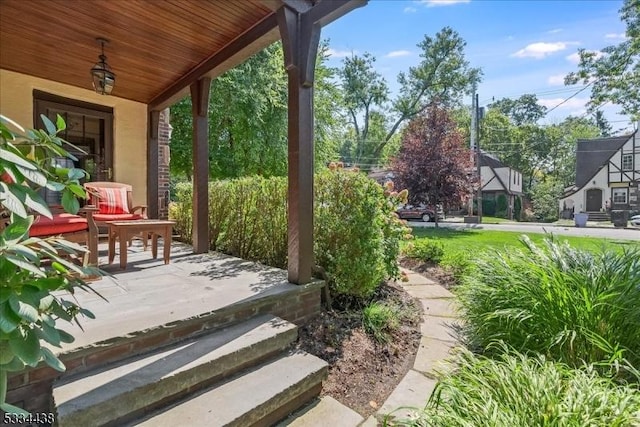 exterior space with a porch