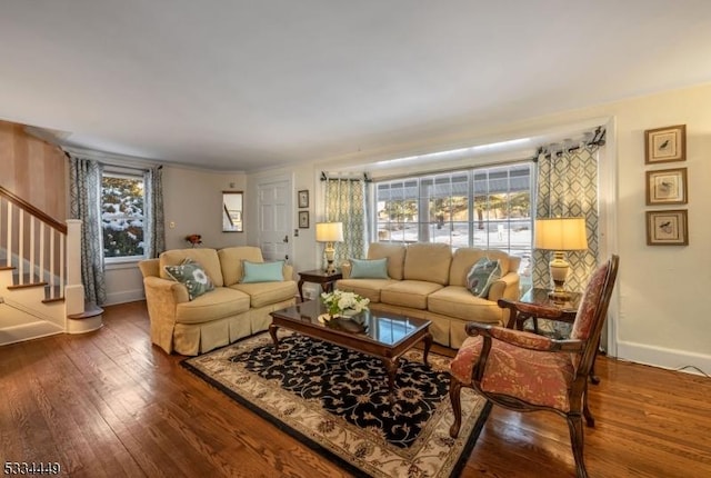 living room featuring hardwood / wood-style flooring