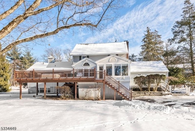 view of front of house featuring a deck