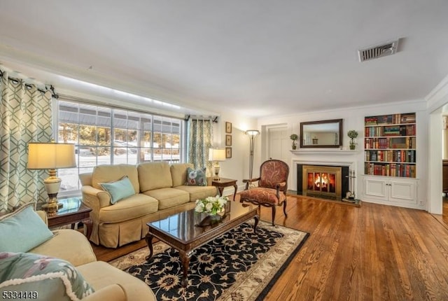 living room with wood-type flooring