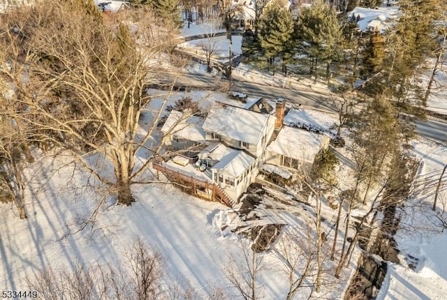 view of snowy aerial view