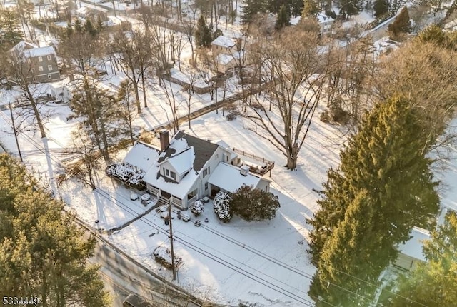 view of snowy aerial view