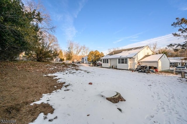 view of yard covered in snow