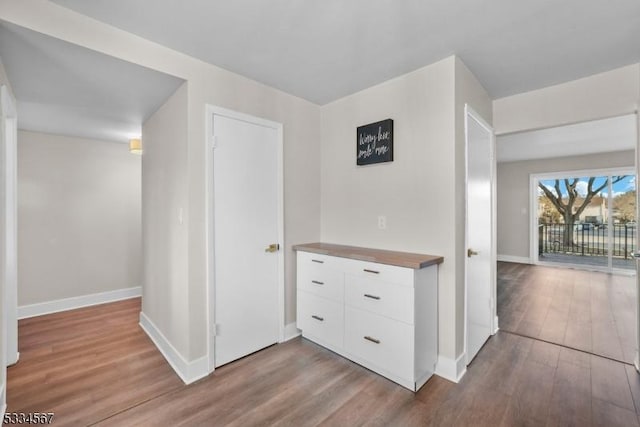 hall featuring light wood-type flooring