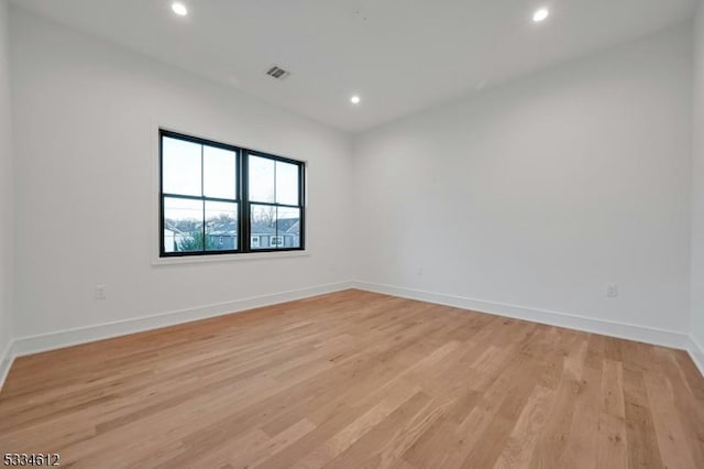 empty room featuring light hardwood / wood-style flooring