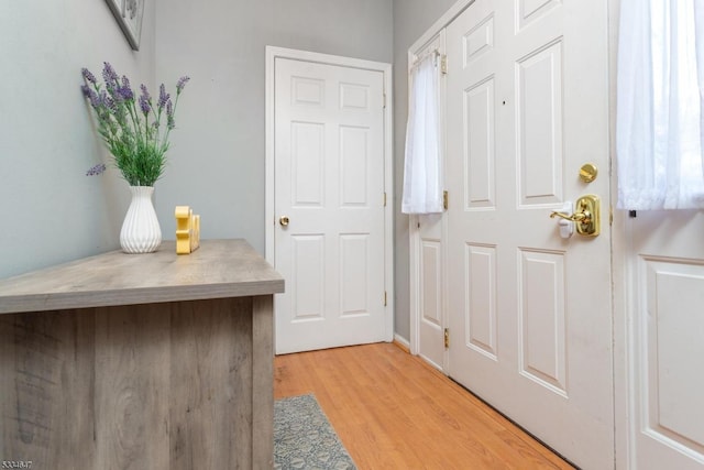 foyer featuring light wood-type flooring