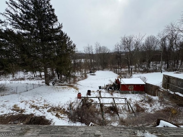 view of snowy yard