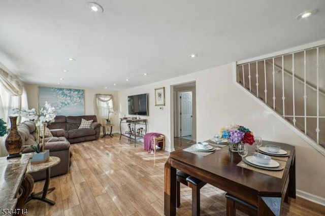 living room featuring light hardwood / wood-style flooring