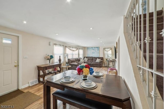 dining area featuring light hardwood / wood-style floors