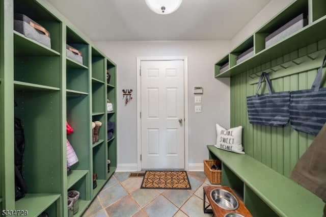 mudroom featuring light tile patterned flooring