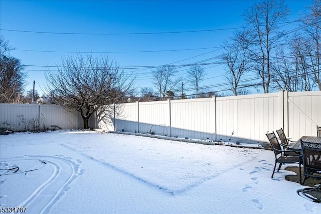 view of snowy yard