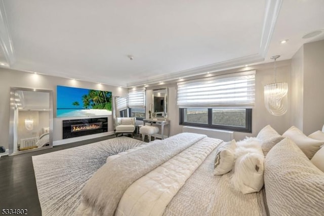 bedroom featuring dark hardwood / wood-style floors