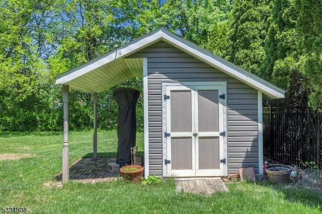view of shed