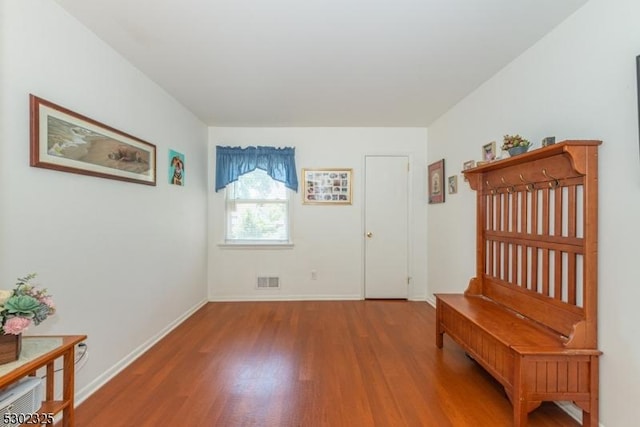 entryway with hardwood / wood-style floors