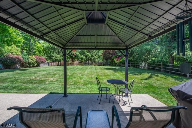 view of patio with a gazebo