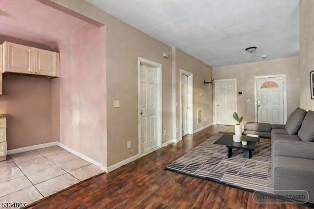 living room featuring light hardwood / wood-style floors