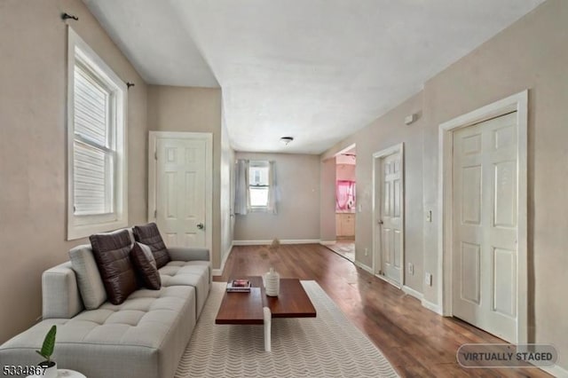 living room featuring hardwood / wood-style floors