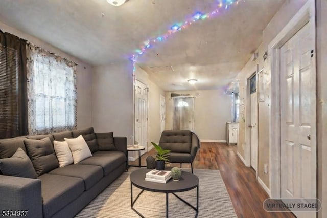 living room featuring hardwood / wood-style flooring