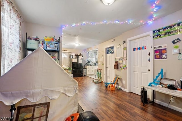 interior space featuring dark wood-type flooring