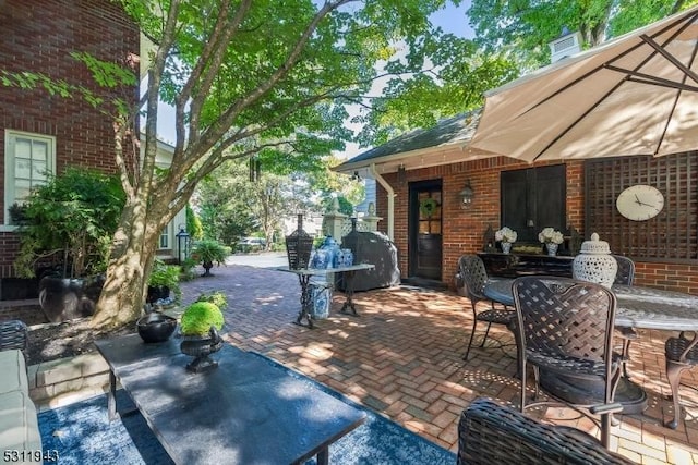 view of patio with grilling area