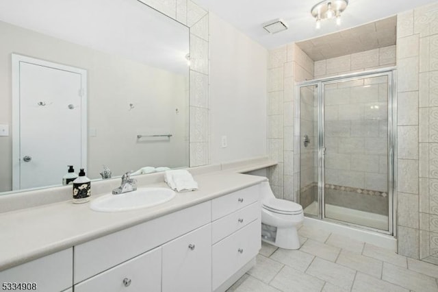 18 Yarmouth Ct, Scotch Plains Twp, NJ 07076 - full bath featuring vanity, a stall shower, tile patterned floors, and toilet