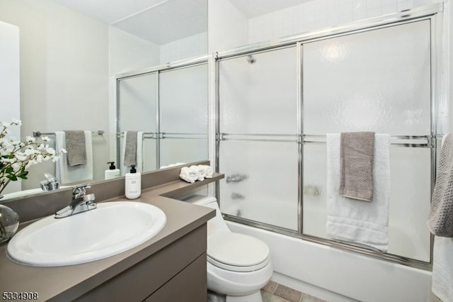 18 Yarmouth Ct, Scotch Plains Twp, NJ 07076 - bathroom with vanity, toilet, and shower / bath combination with glass door