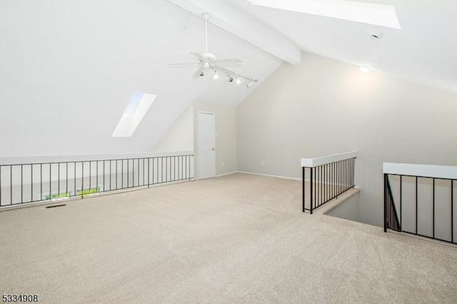 18 Yarmouth Ct, Scotch Plains Twp, NJ 07076 - bonus room featuring a skylight, carpet, and a ceiling fan