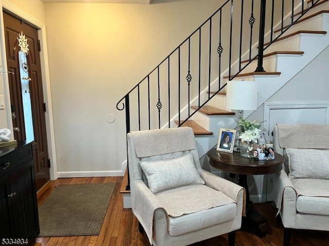 entrance foyer featuring dark hardwood / wood-style flooring