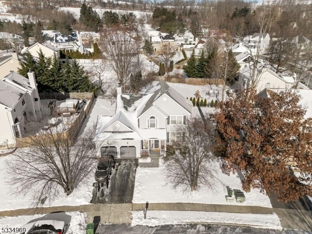 view of snowy aerial view