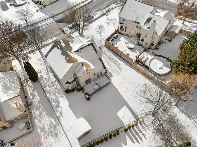 view of snowy aerial view