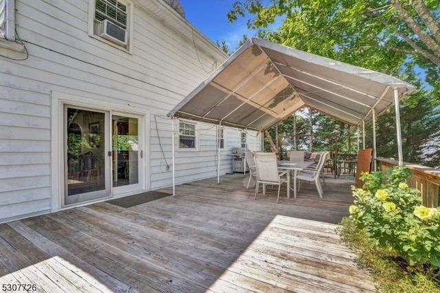 deck featuring area for grilling