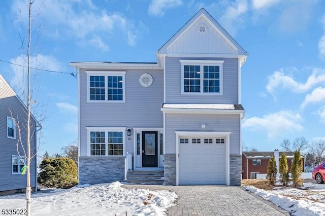 view of front facade with a garage