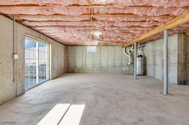 basement with water heater