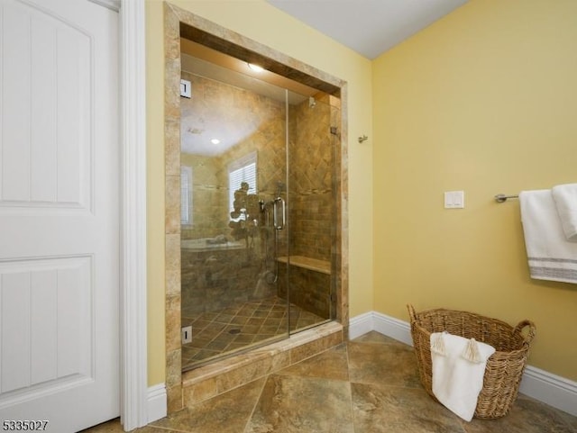 bathroom featuring walk in shower